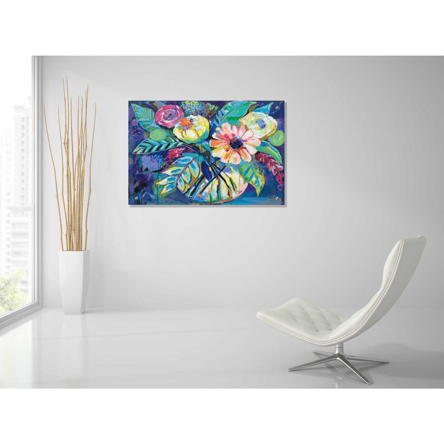 Epic Art 'Happiness' by Jeanette Vertentes, Acrylic Glass Wall Art,36x24