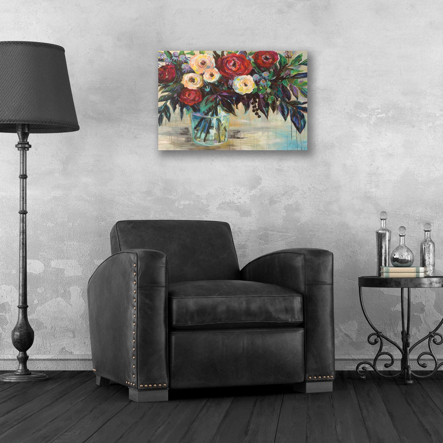 Epic Art 'Winter Floral Crop' by Jeanette Vertentes, Acrylic Glass Wall Art,24x16