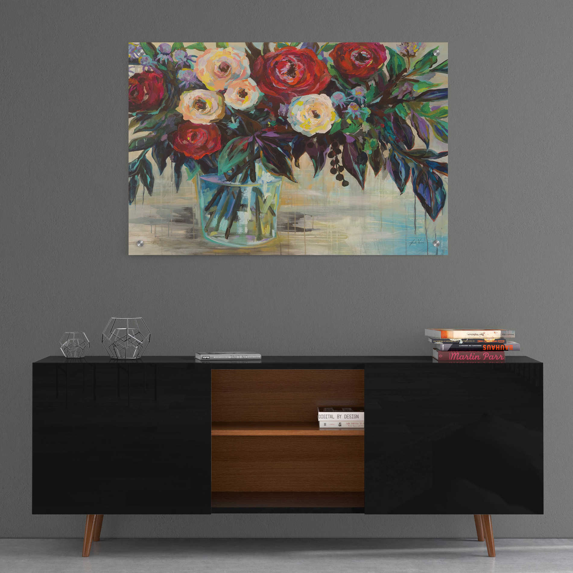 Epic Art 'Winter Floral Crop' by Jeanette Vertentes, Acrylic Glass Wall Art,36x24