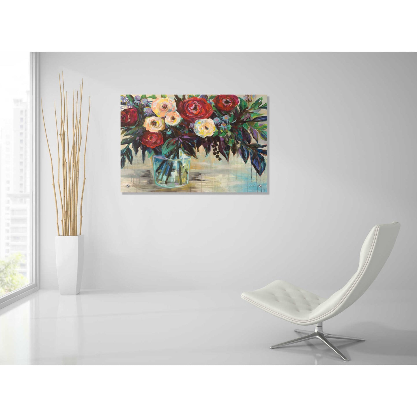 Epic Art 'Winter Floral Crop' by Jeanette Vertentes, Acrylic Glass Wall Art,36x24