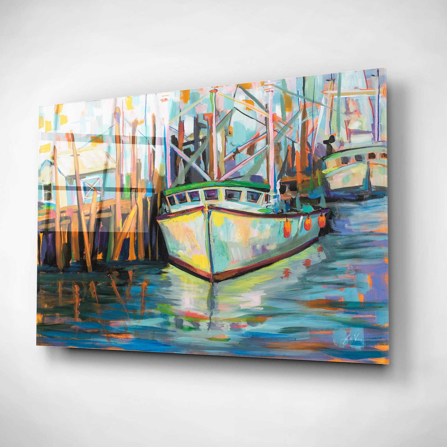 Epic Art 'At the Dock' by Jeanette Vertentes, Acrylic Glass Wall Art,16x12