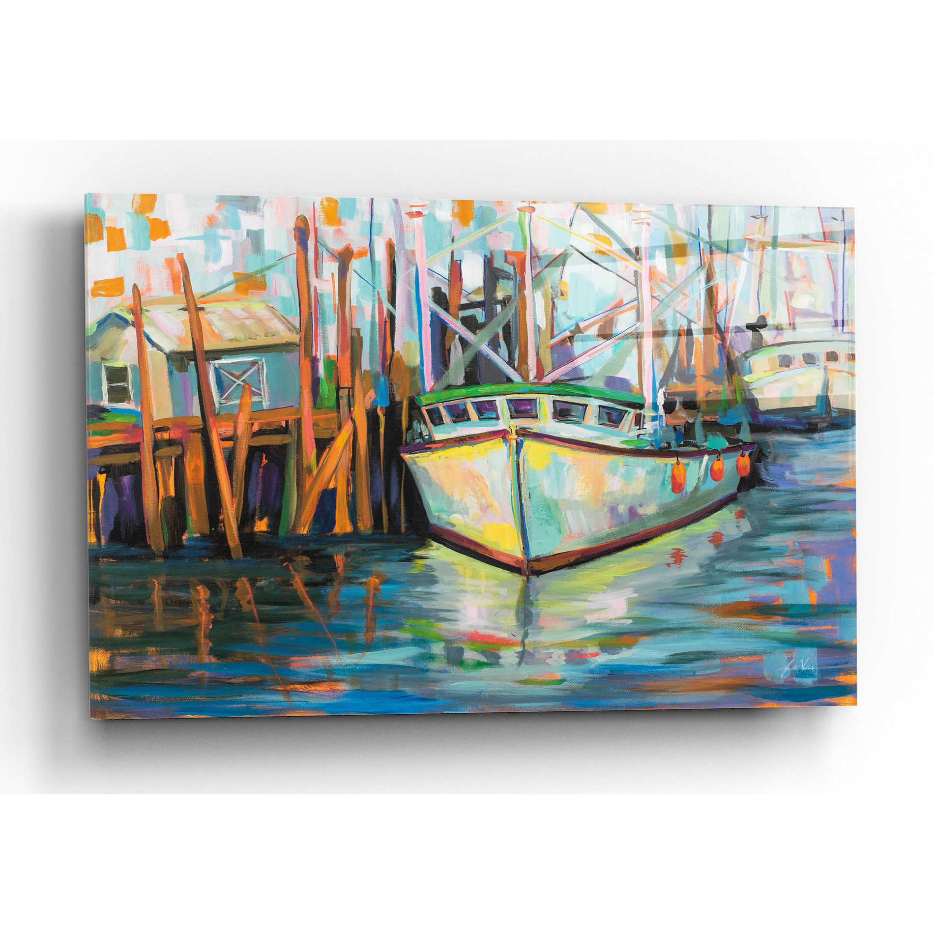 Epic Art 'At the Dock' by Jeanette Vertentes, Acrylic Glass Wall Art,16x12