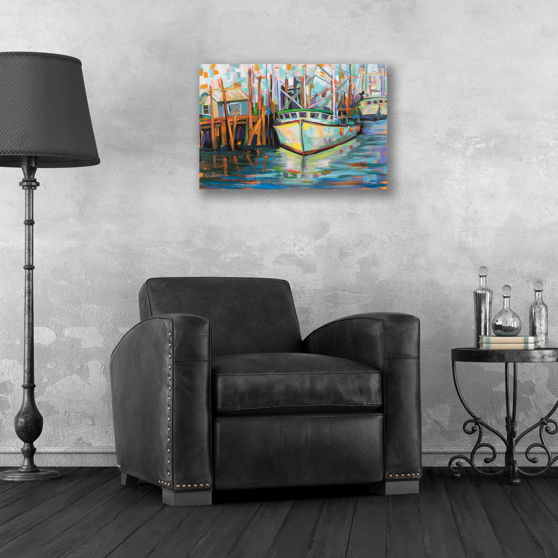 Epic Art 'At the Dock' by Jeanette Vertentes, Acrylic Glass Wall Art,24x16