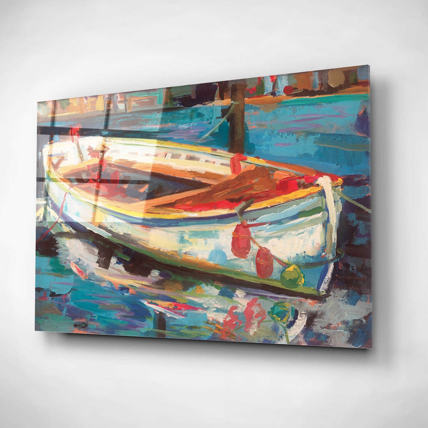Epic Art 'Solo Boat' by Jeanette Vertentes, Acrylic Glass Wall Art,16x12