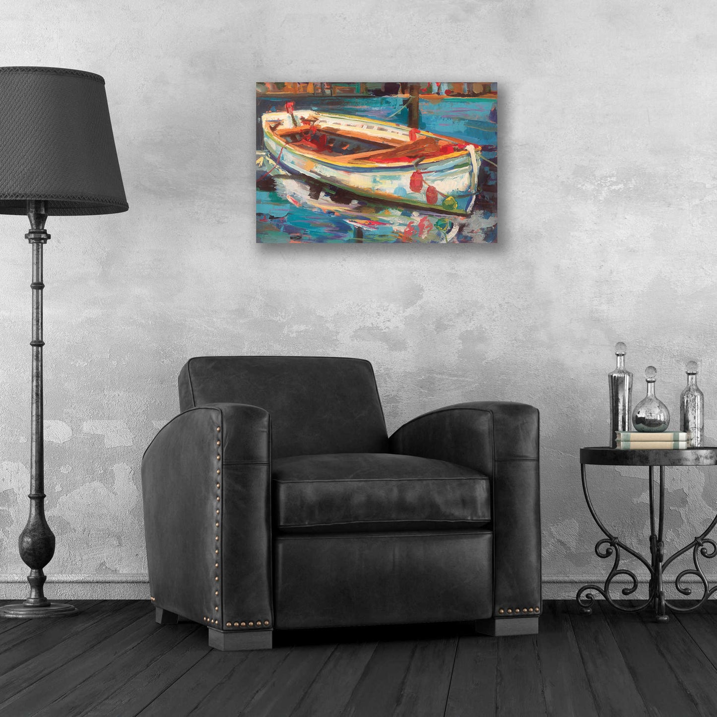 Epic Art 'Solo Boat' by Jeanette Vertentes, Acrylic Glass Wall Art,24x16