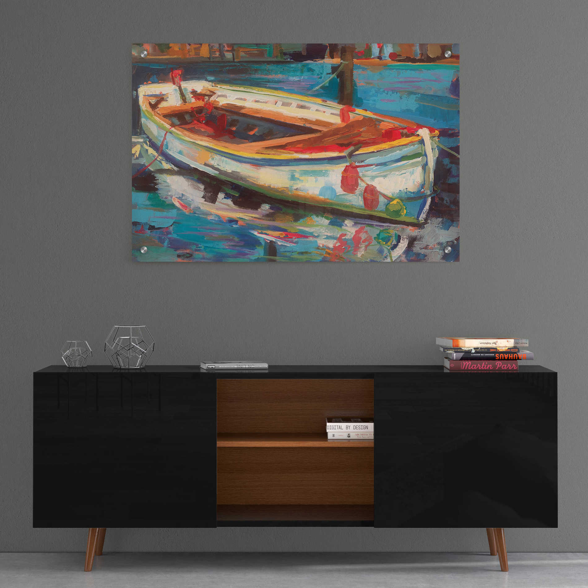 Epic Art 'Solo Boat' by Jeanette Vertentes, Acrylic Glass Wall Art,36x24