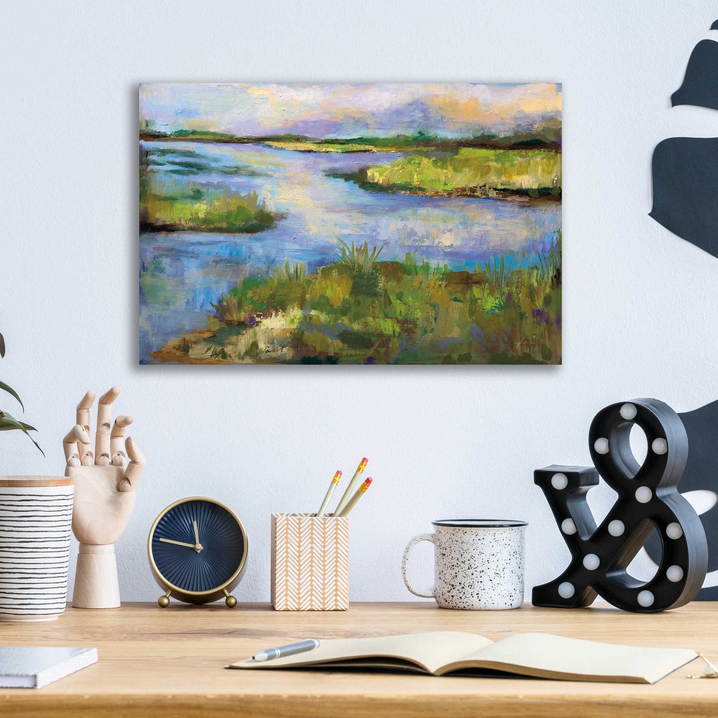 Epic Art 'Connecticut Marsh' by Jeanette Vertentes, Acrylic Glass Wall Art,16x12