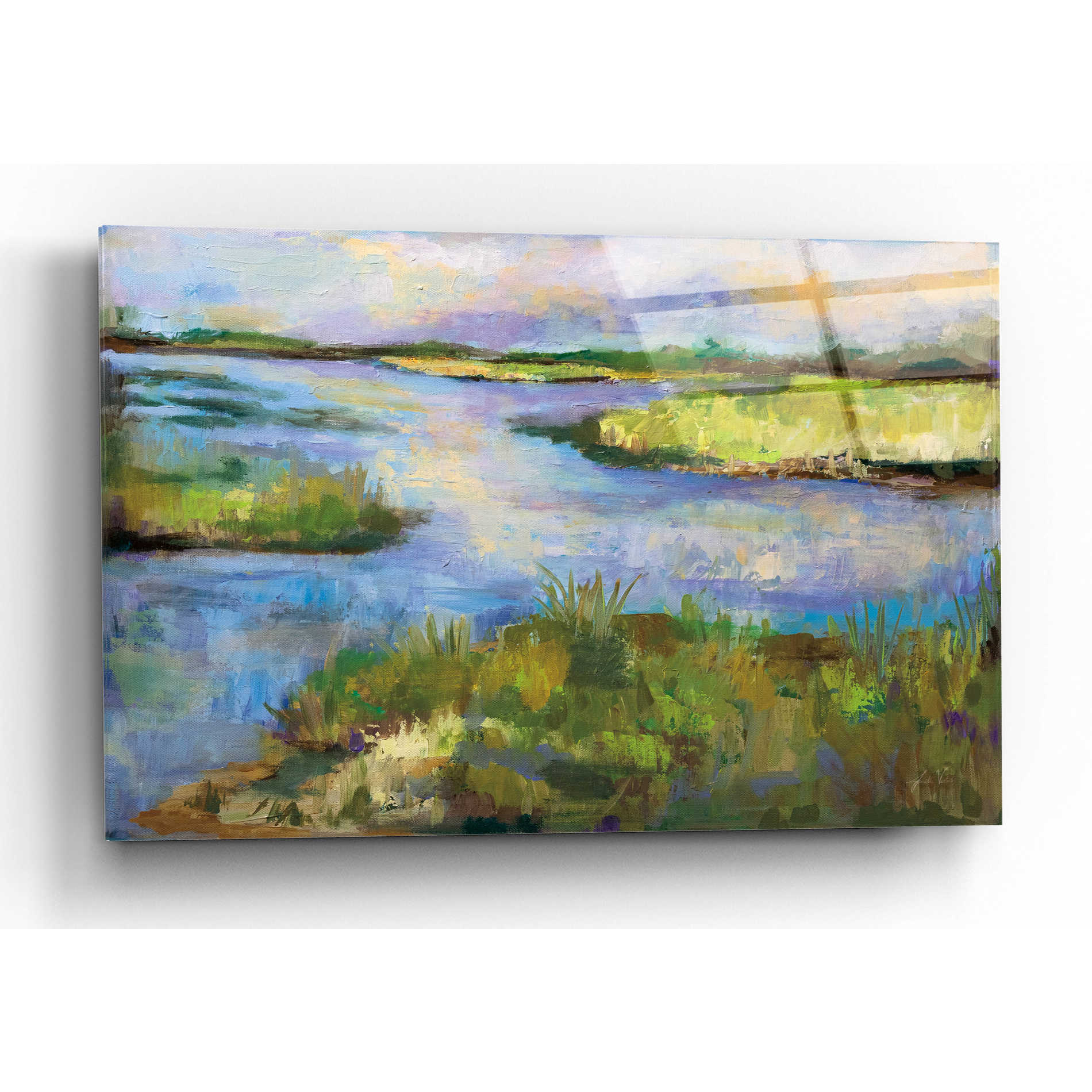 Epic Art 'Connecticut Marsh' by Jeanette Vertentes, Acrylic Glass Wall Art,24x16