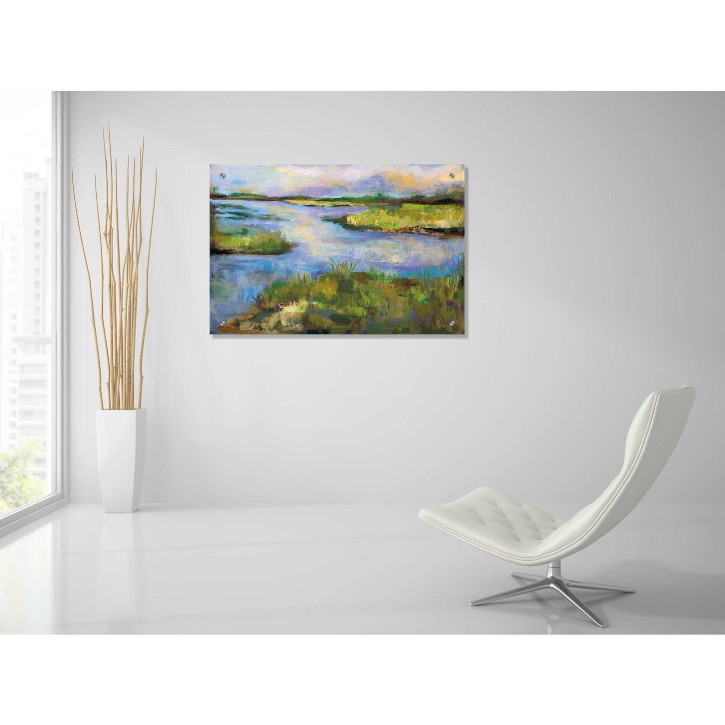 Epic Art 'Connecticut Marsh' by Jeanette Vertentes, Acrylic Glass Wall Art,36x24