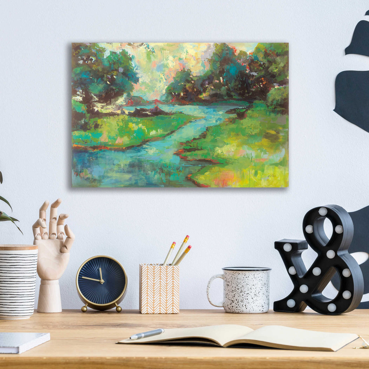 Epic Art 'Landscape in the Park' by Jeanette Vertentes, Acrylic Glass Wall Art,16x12