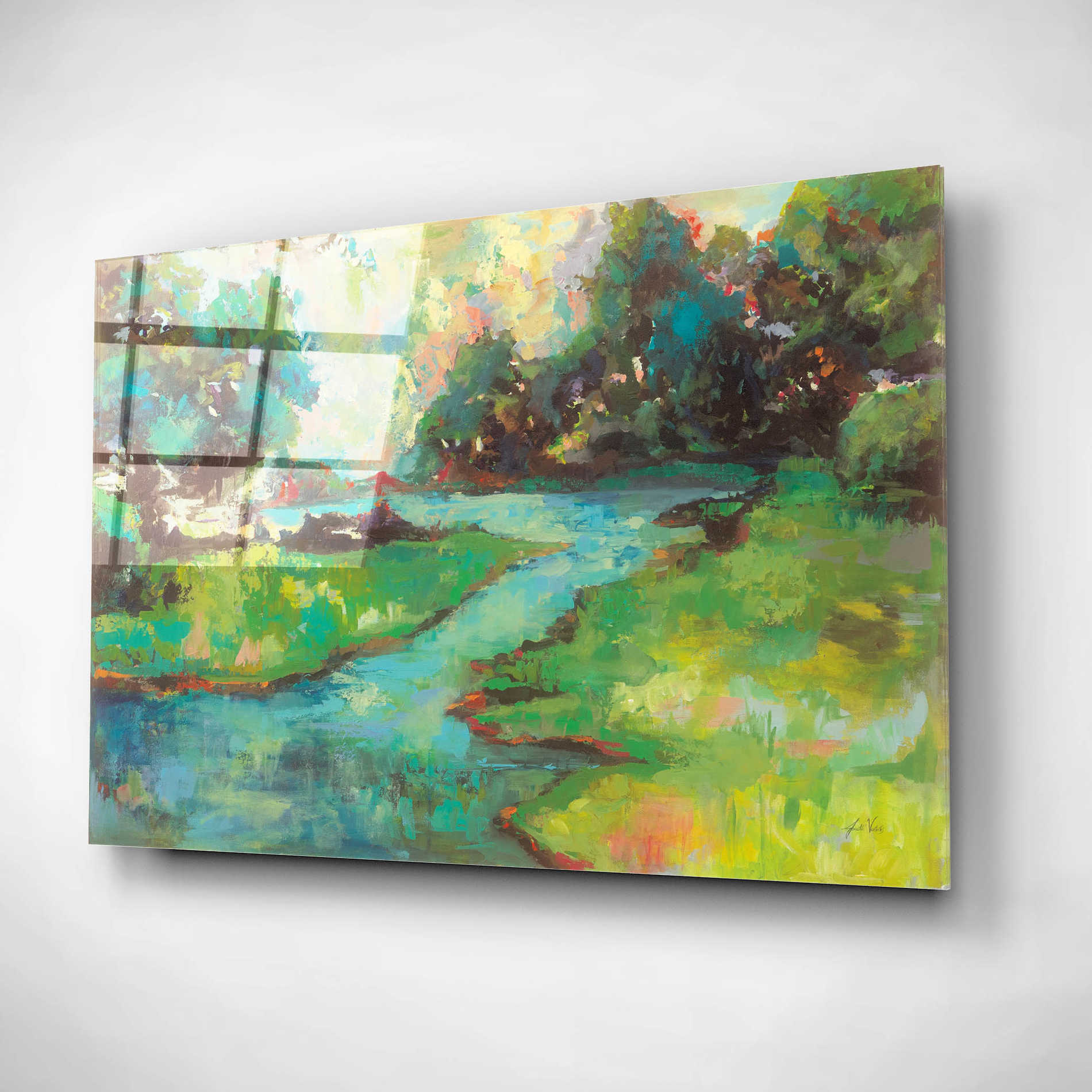 Epic Art 'Landscape in the Park' by Jeanette Vertentes, Acrylic Glass Wall Art,24x16