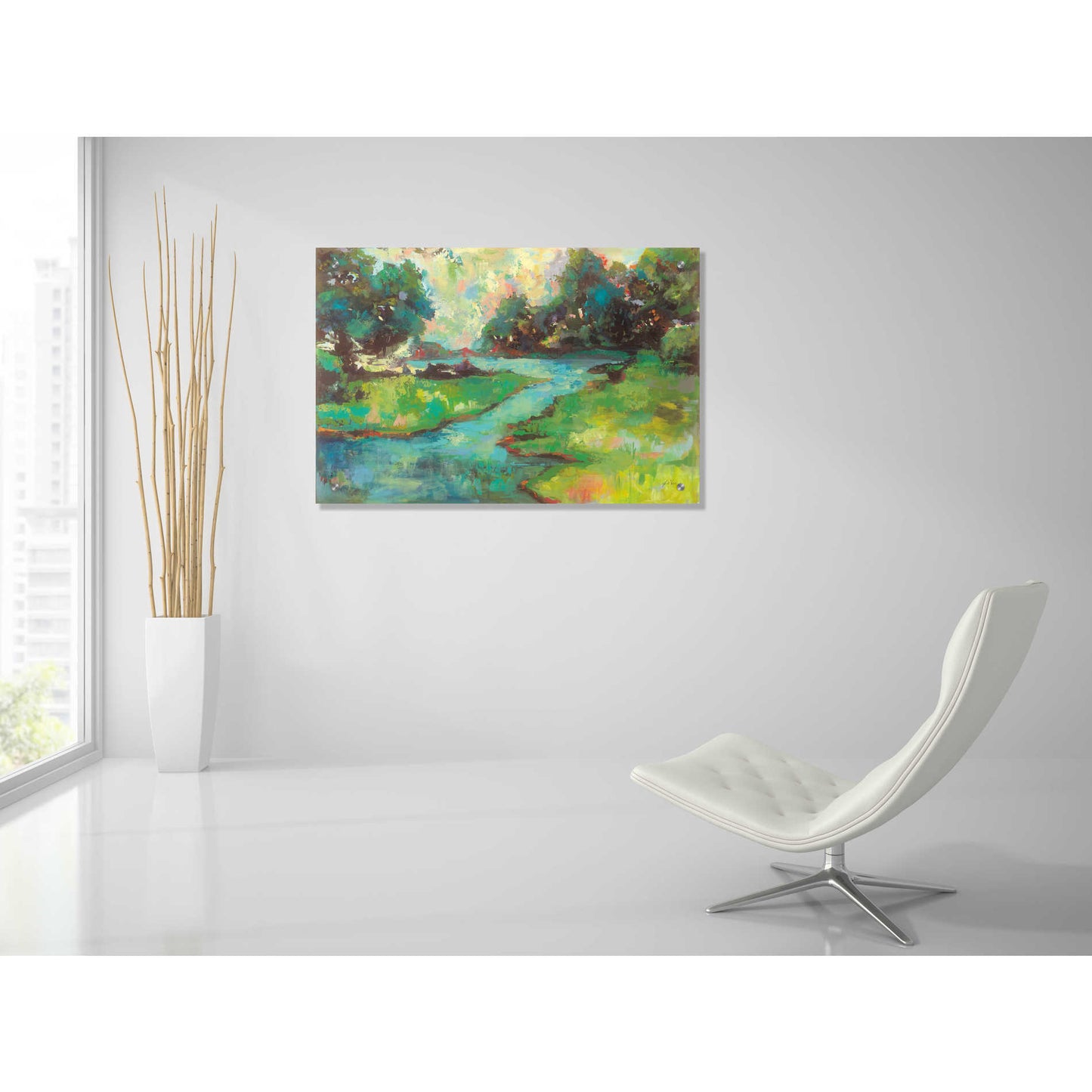 Epic Art 'Landscape in the Park' by Jeanette Vertentes, Acrylic Glass Wall Art,36x24