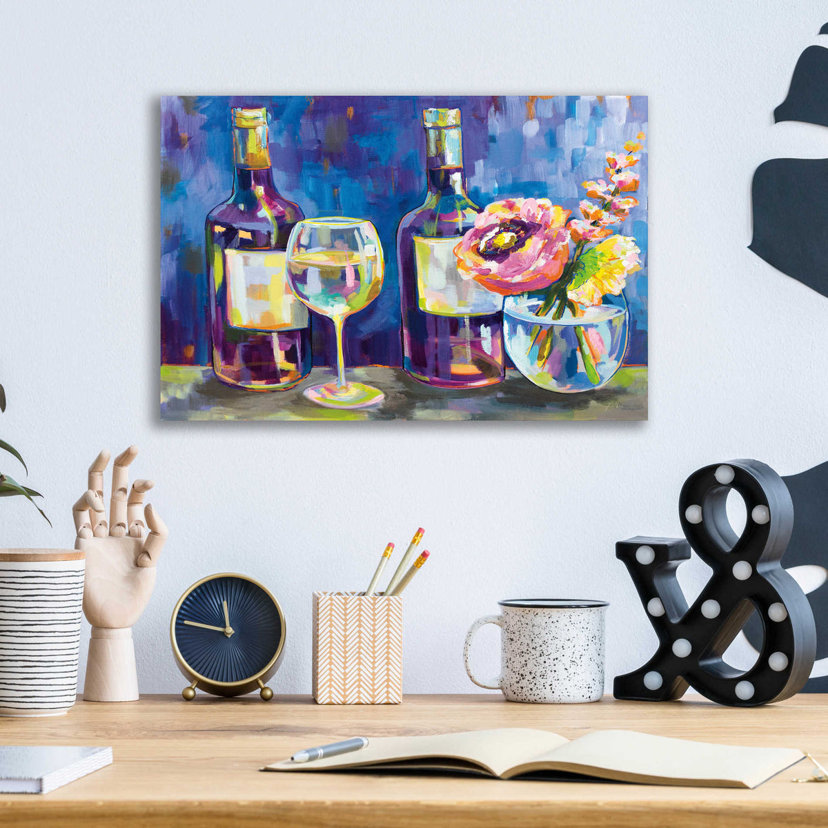 Epic Art 'Floral Party' by Jeanette Vertentes, Acrylic Glass Wall Art,16x12