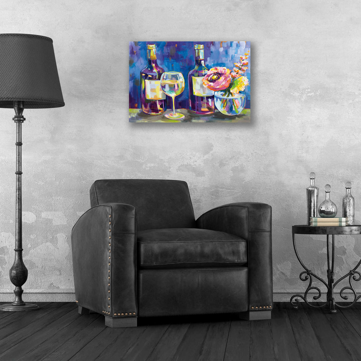 Epic Art 'Floral Party' by Jeanette Vertentes, Acrylic Glass Wall Art,24x16