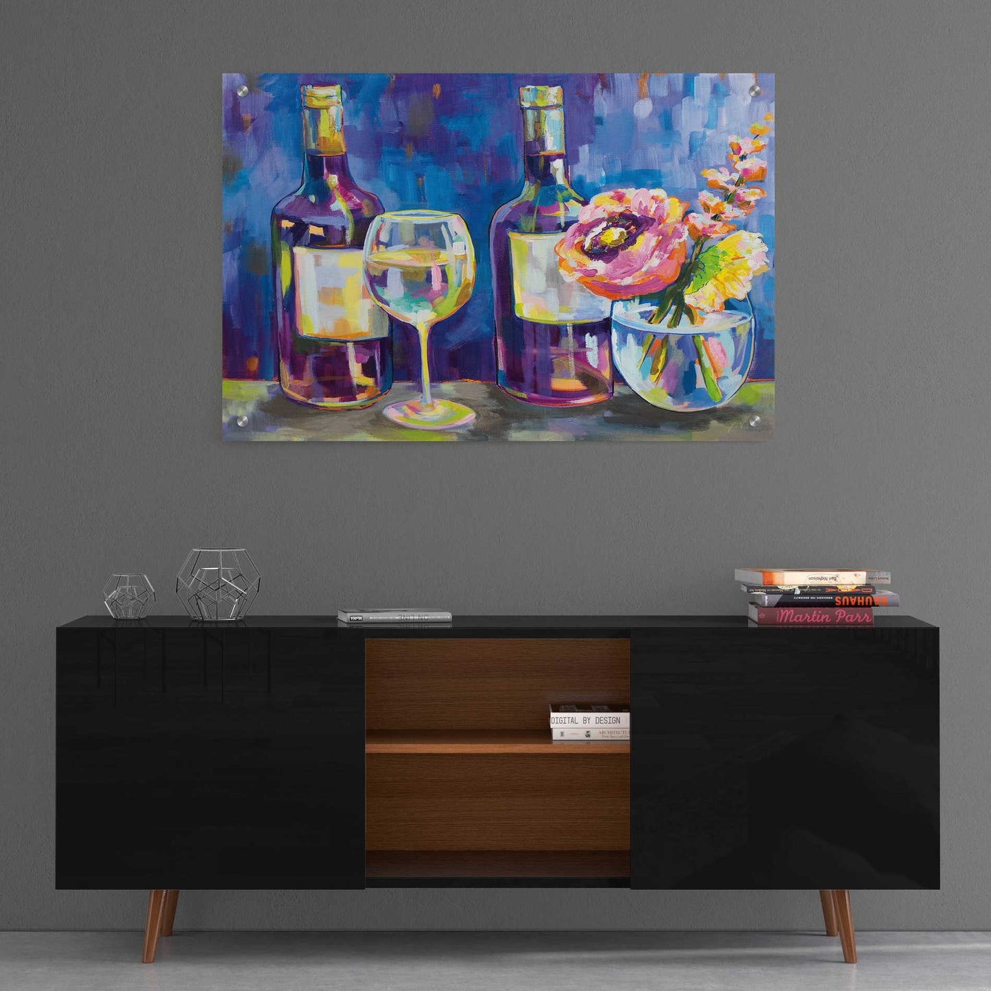 Epic Art 'Floral Party' by Jeanette Vertentes, Acrylic Glass Wall Art,36x24