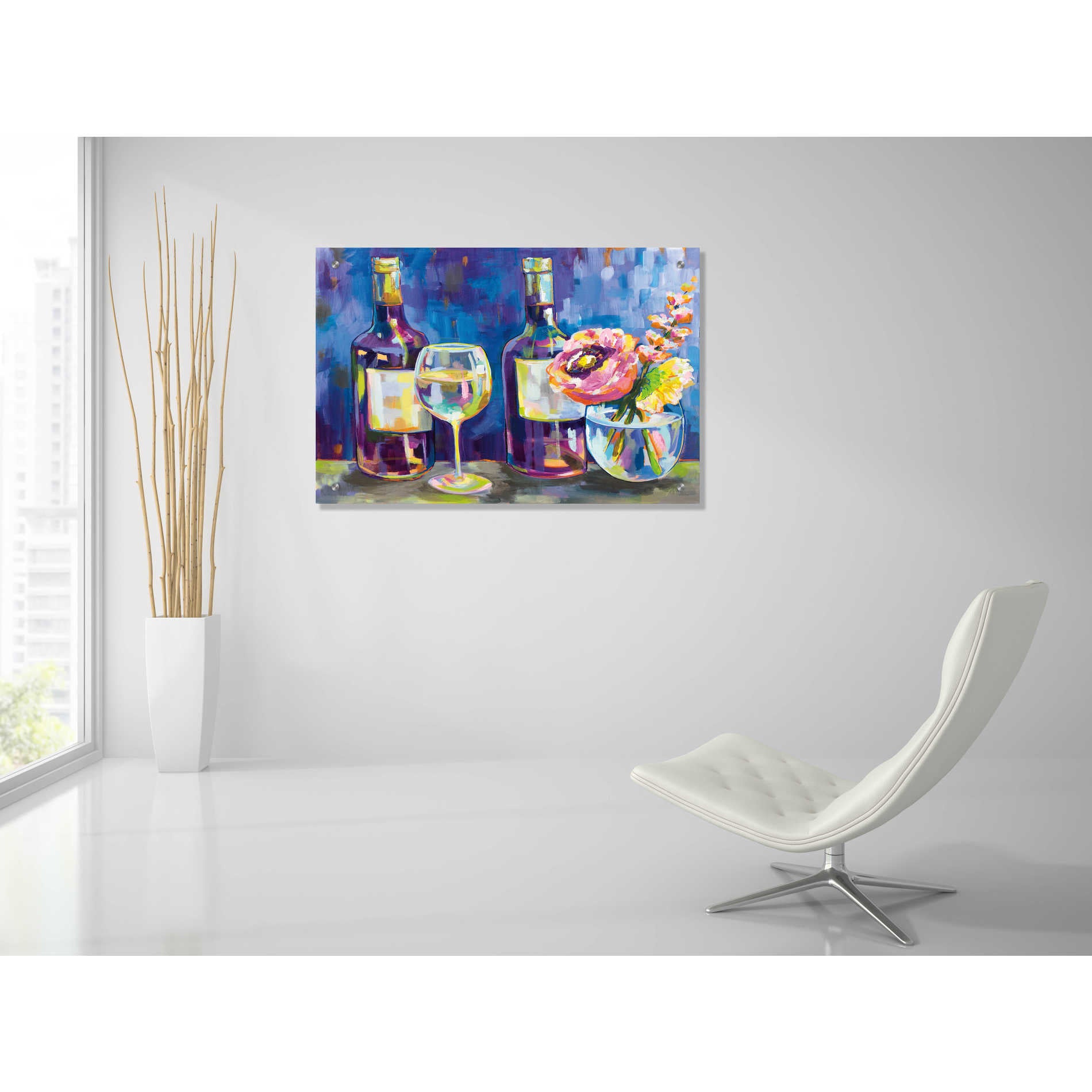 Epic Art 'Floral Party' by Jeanette Vertentes, Acrylic Glass Wall Art,36x24
