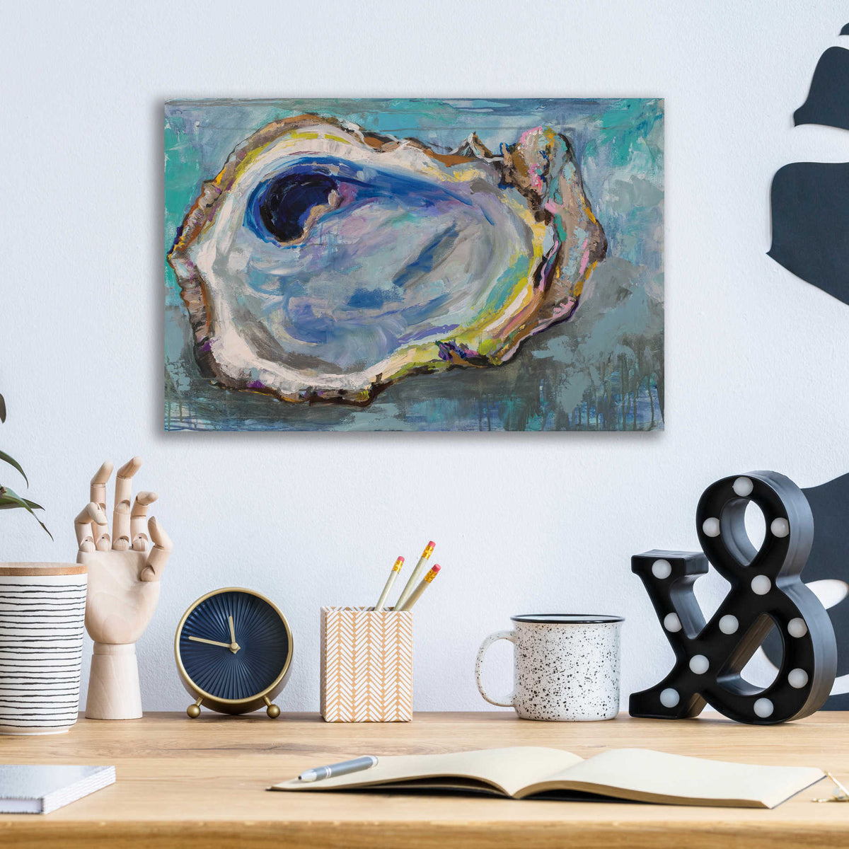 Epic Art 'Oyster Two' by Jeanette Vertentes, Acrylic Glass Wall Art,16x12