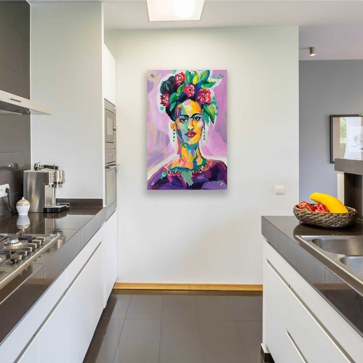 Epic Art 'Frida' by Jeanette Vertentes, Acrylic Glass Wall Art,24x36