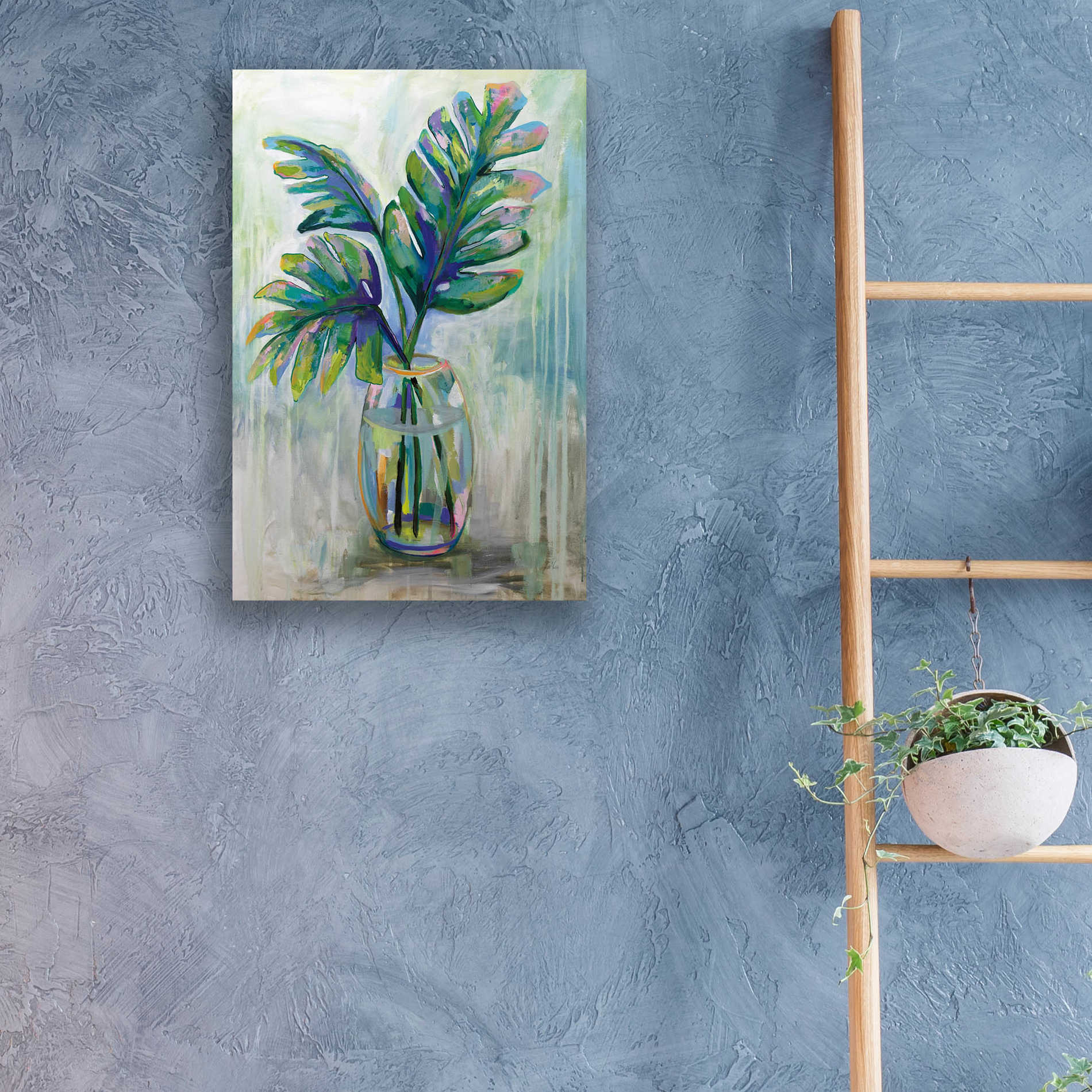 Epic Art 'Palm Leaves II' by Jeanette Vertentes, Acrylic Glass Wall Art,16x24