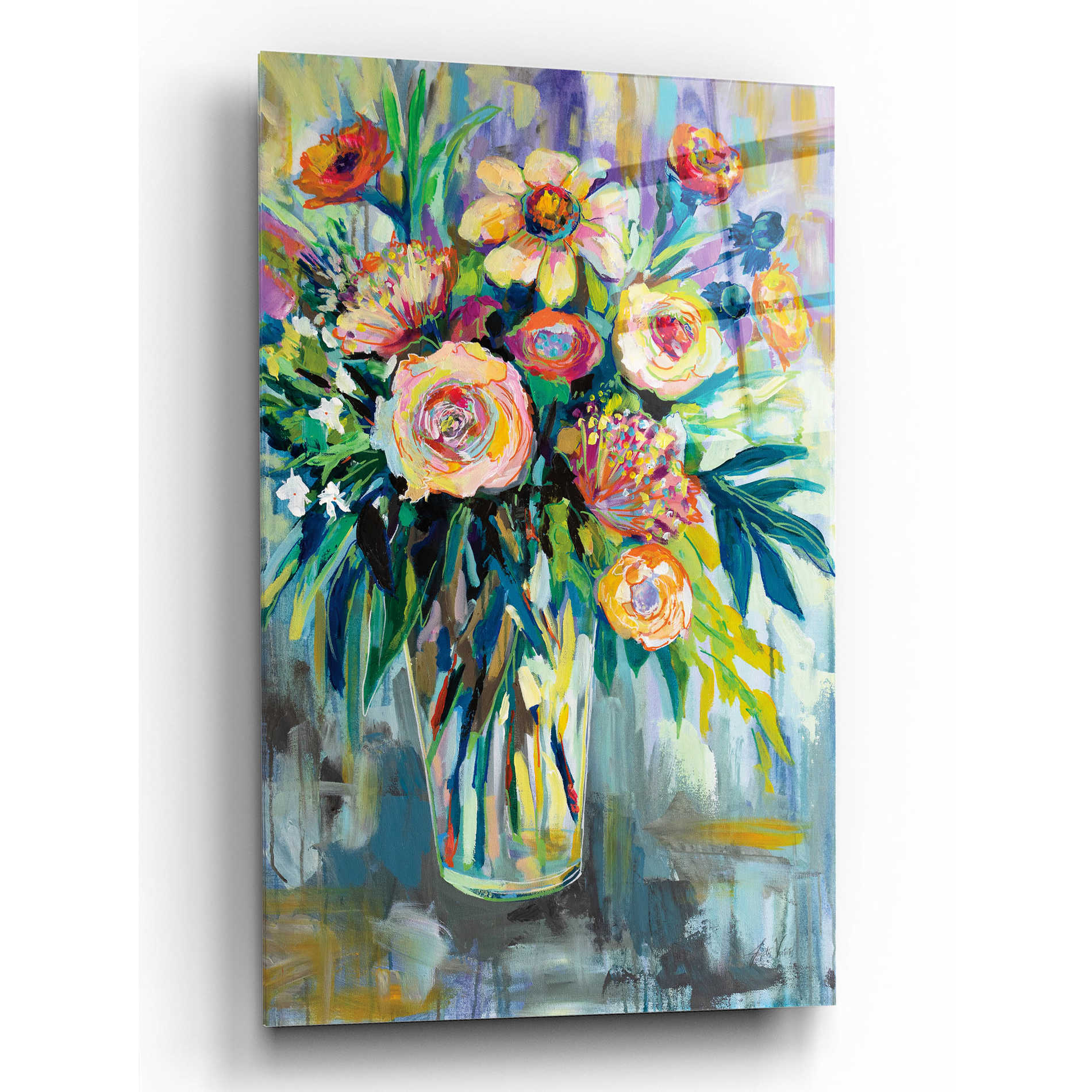 Epic Art 'Summer Happiness' by Jeanette Vertentes, Acrylic Glass Wall Art,16x24