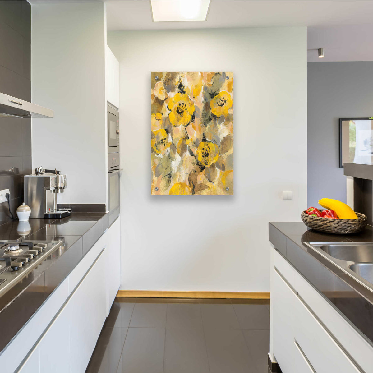 Epic Art 'Yellow Floral I' by Silvia Vassileva, Acrylic Glass Wall Art,24x36