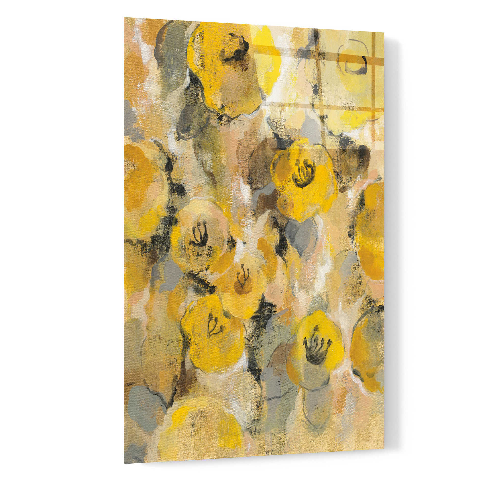 Epic Art 'Yellow Floral II' by Silvia Vassileva, Acrylic Glass Wall Art,16x24