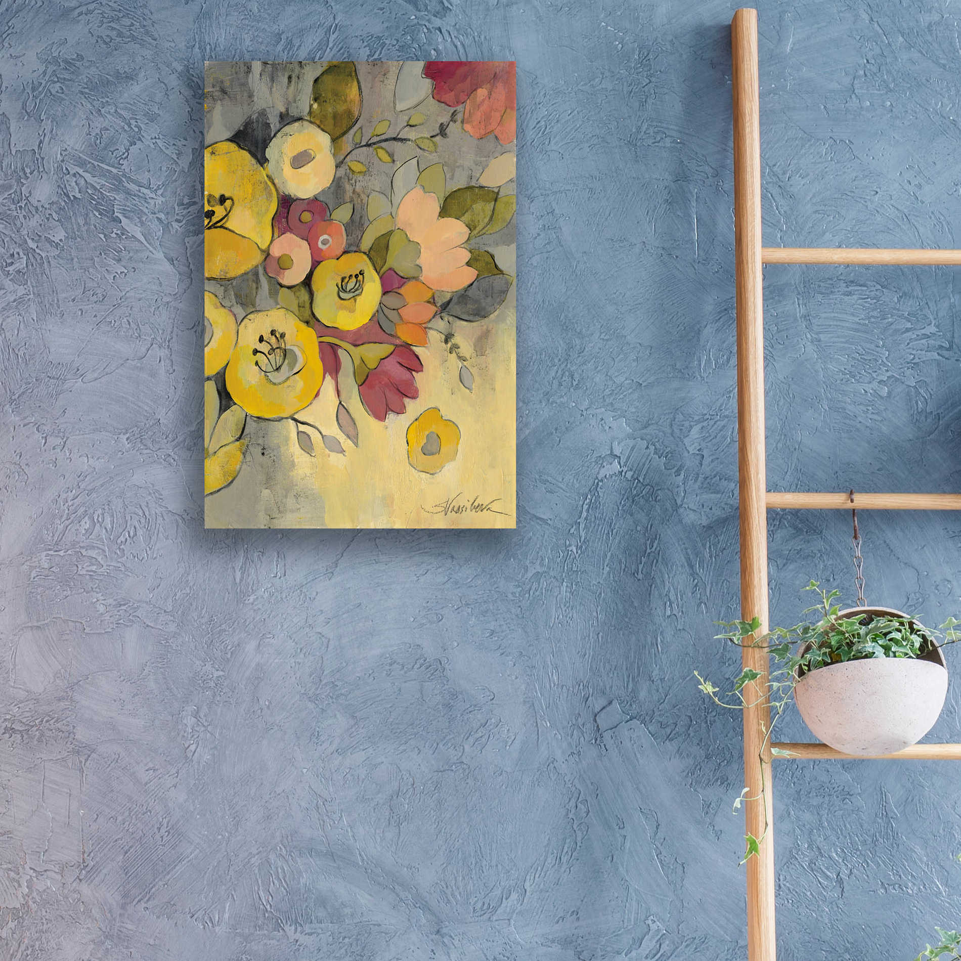 Epic Art 'Yellow Floral Duo I' by Silvia Vassileva, Acrylic Glass Wall Art,16x24