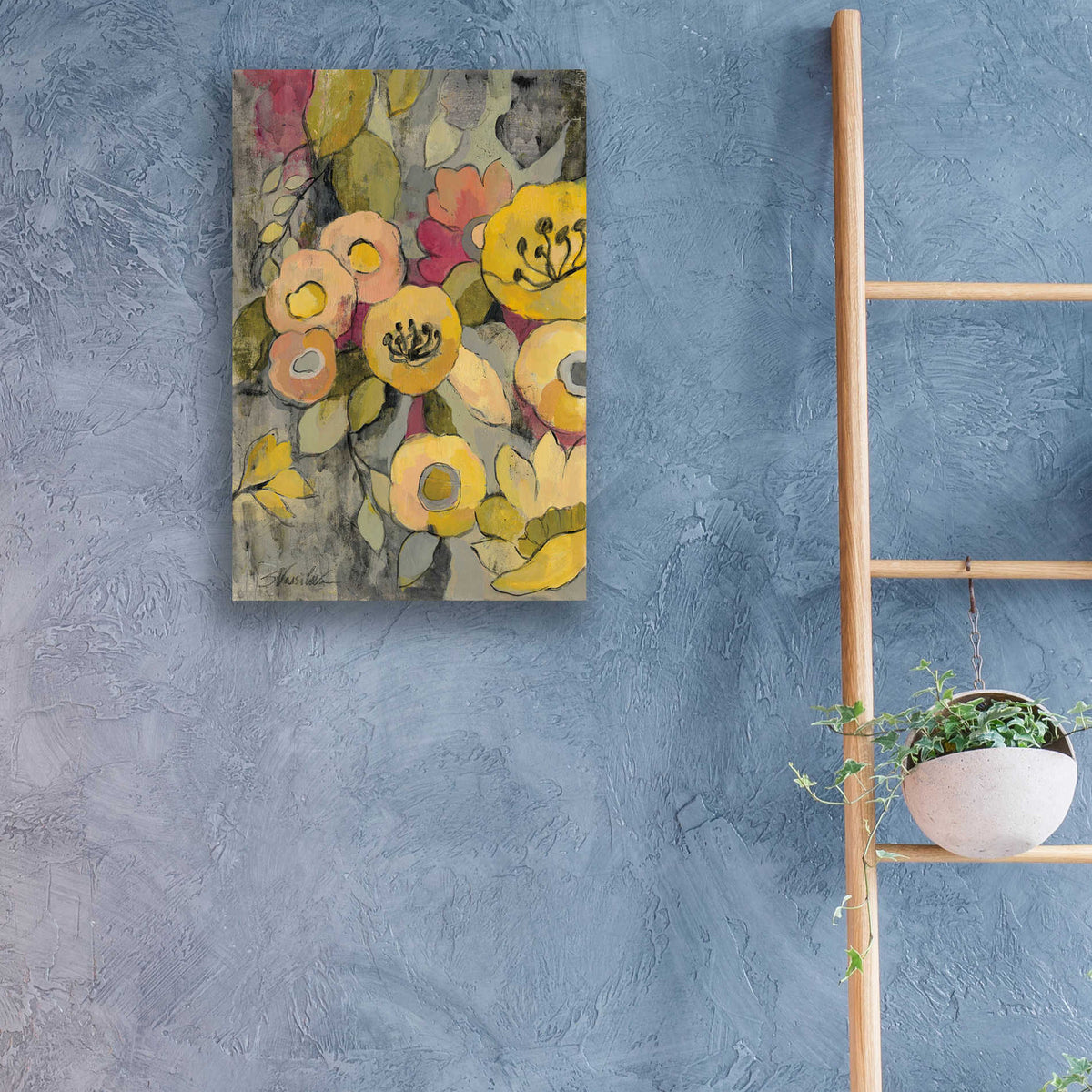 Epic Art 'Yellow Floral Duo II' by Silvia Vassileva, Acrylic Glass Wall Art,16x24