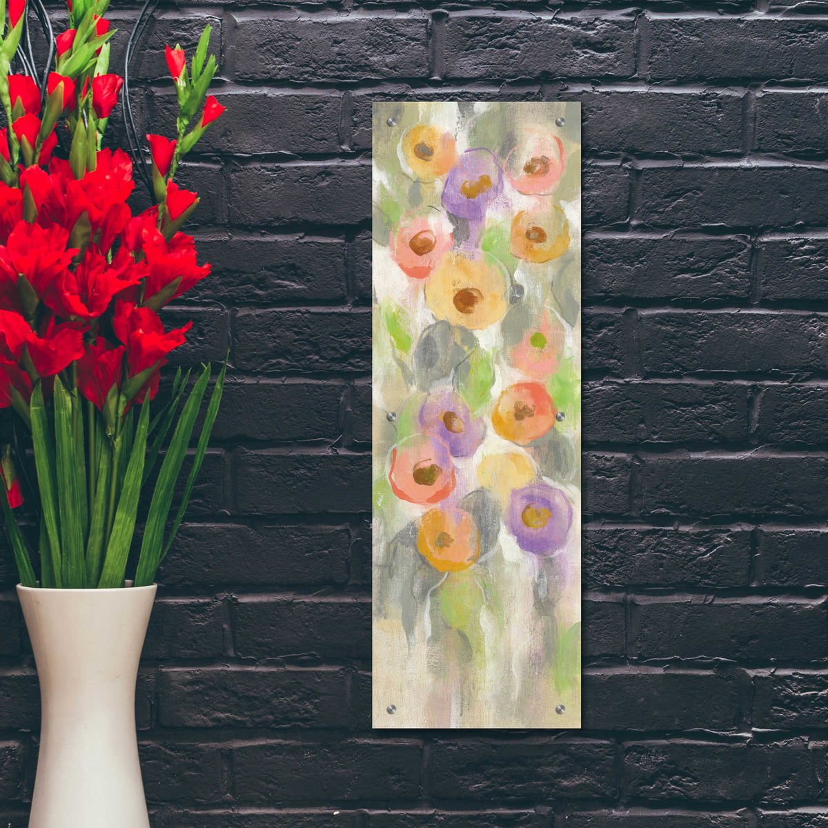 Epic Art 'Dreamy Flowers II' by Silvia Vassileva, Acrylic Glass Wall Art,12x36