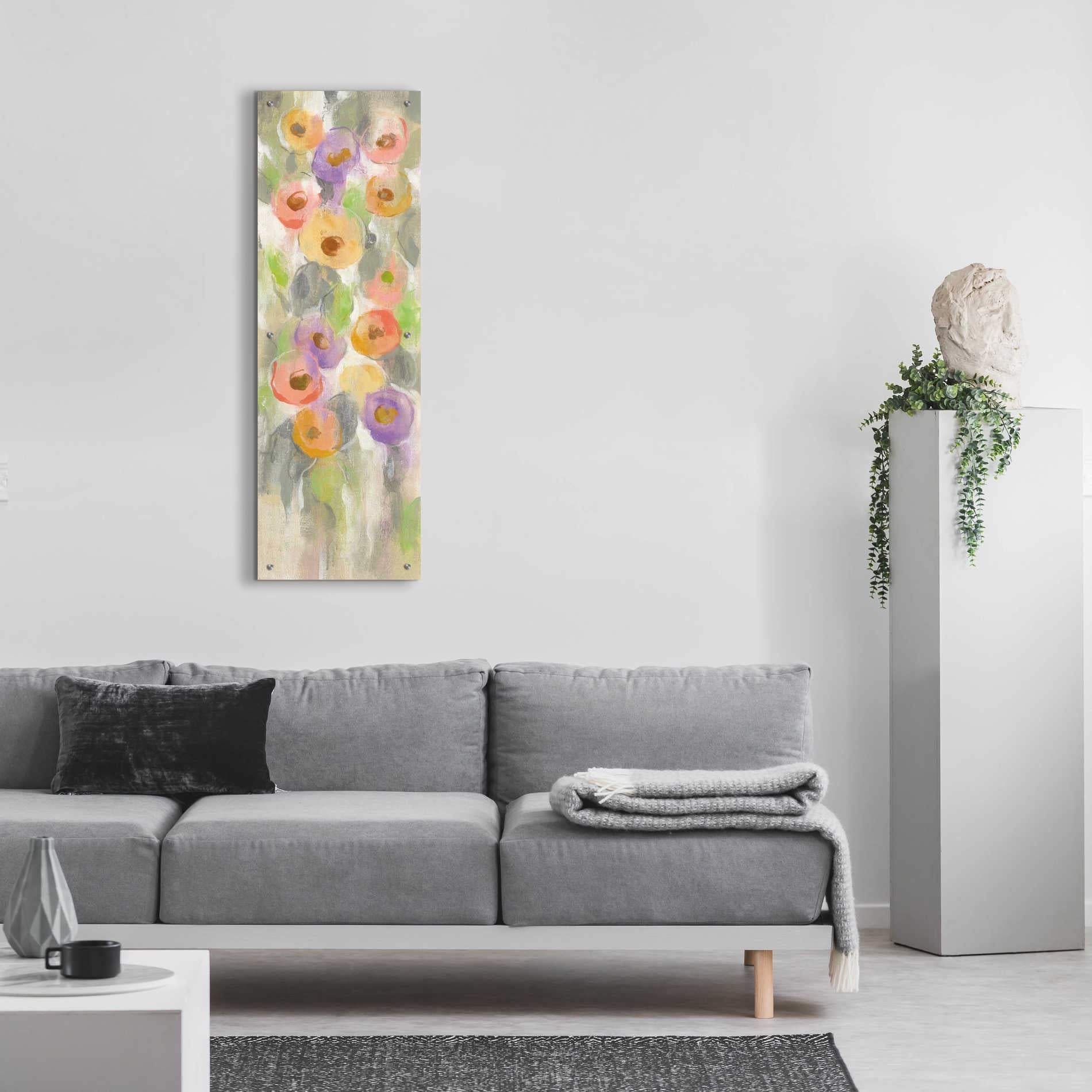Epic Art 'Dreamy Flowers II' by Silvia Vassileva, Acrylic Glass Wall Art,16x48