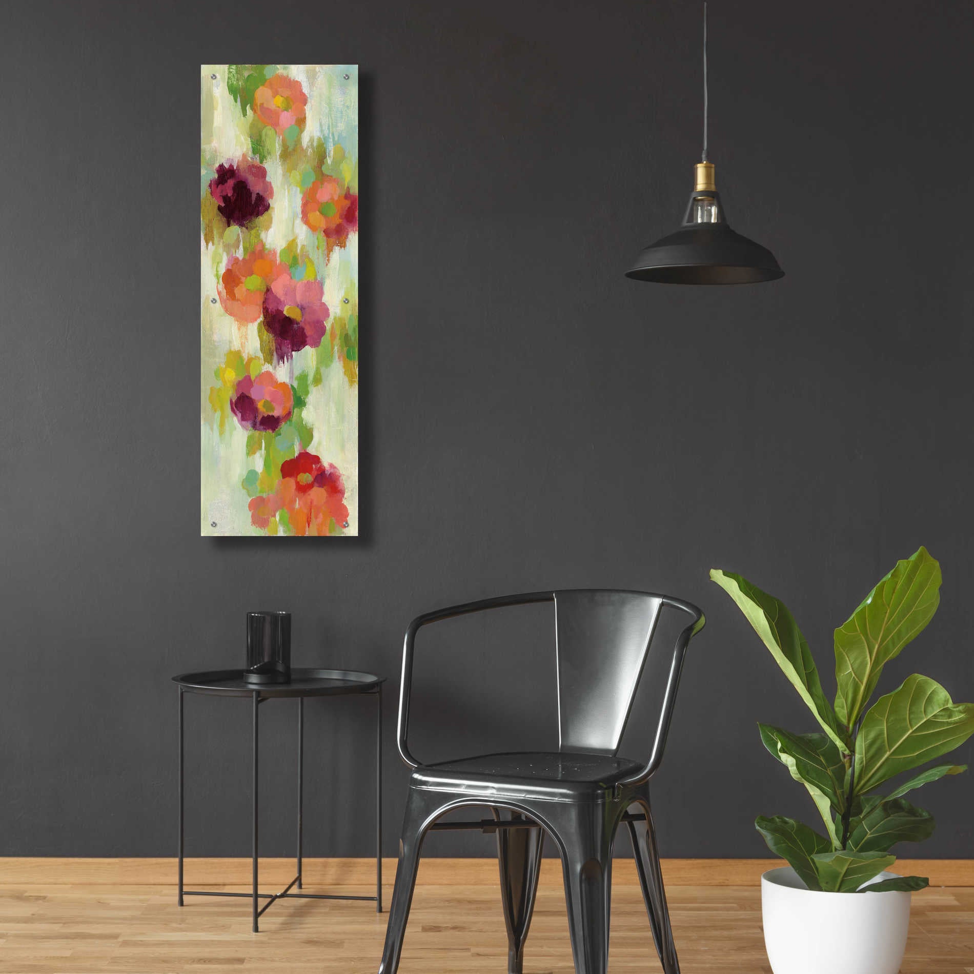 Epic Art 'Coral and Emerald Garden II' by Silvia Vassileva, Acrylic Glass Wall Art,16x48