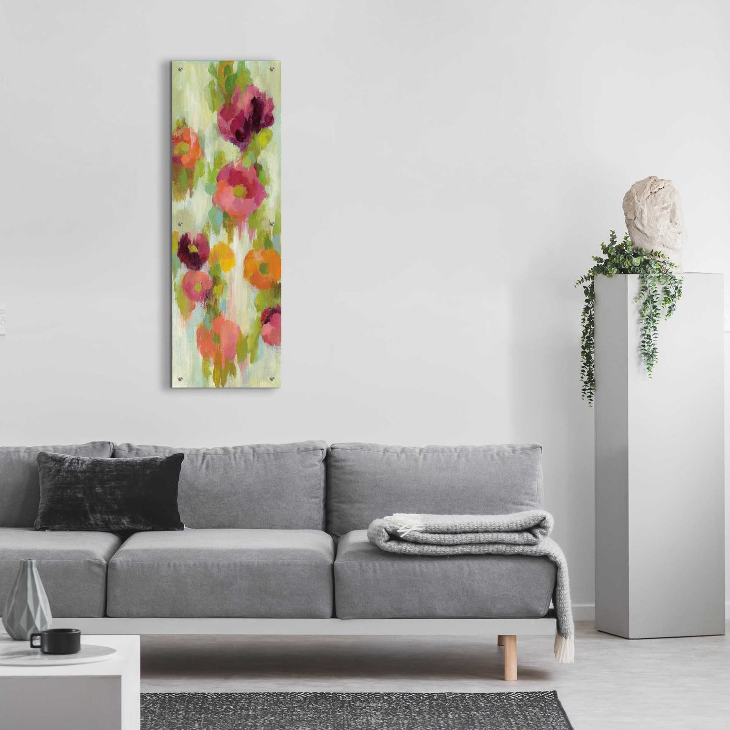 Epic Art 'Coral and Emerald Garden III' by Silvia Vassileva, Acrylic Glass Wall Art,16x48