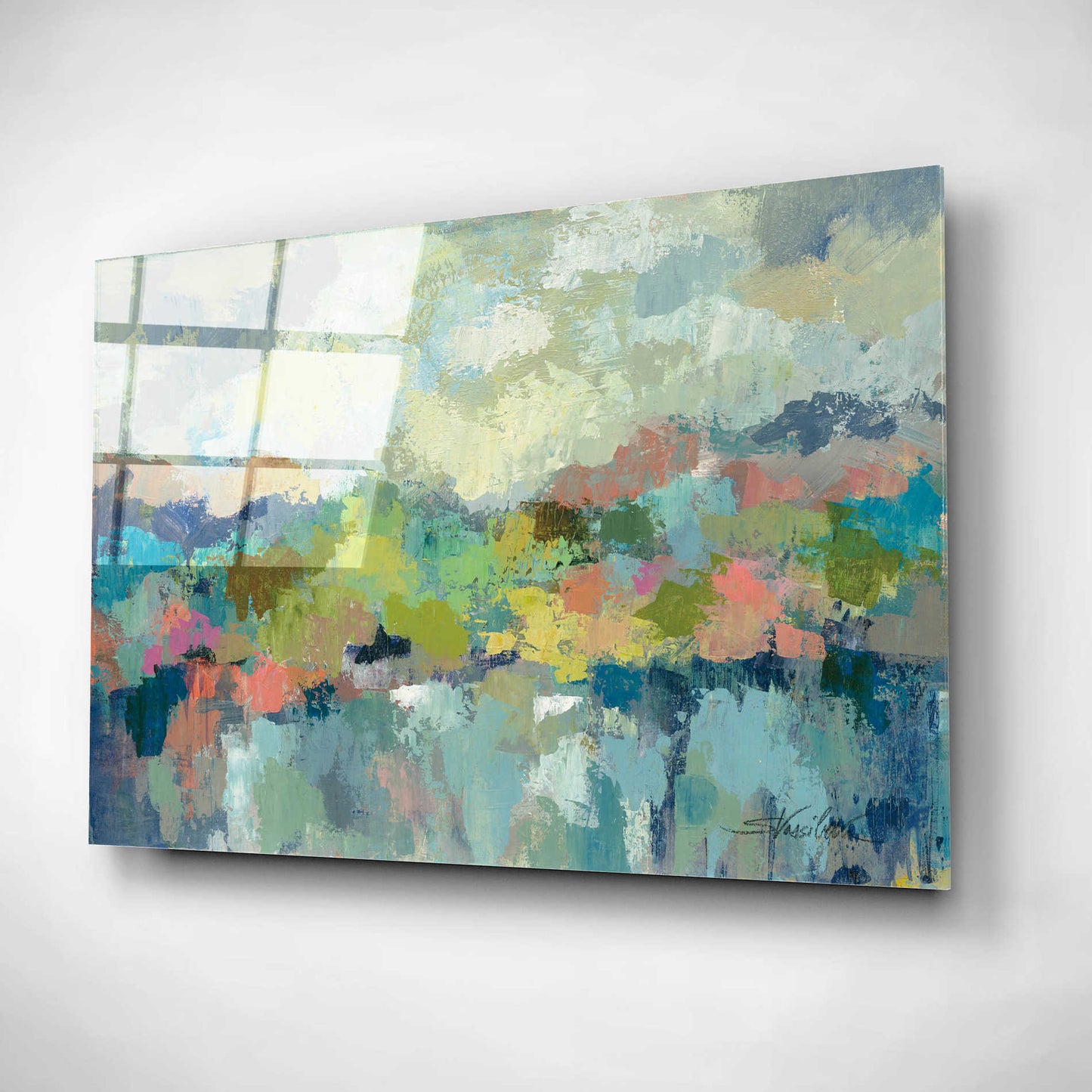 Epic Art 'Abstract Lakeside' by Silvia Vassileva, Acrylic Glass Wall Art,16x12