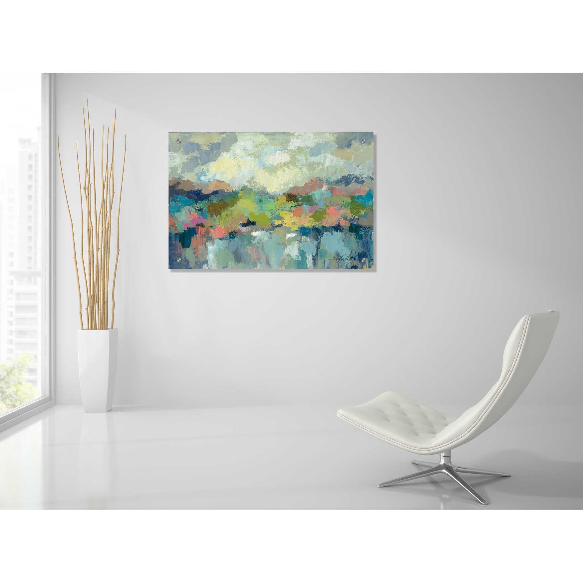 Epic Art 'Abstract Lakeside' by Silvia Vassileva, Acrylic Glass Wall Art,36x24