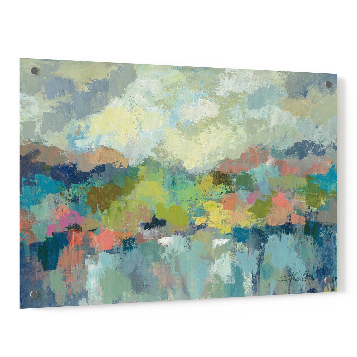 Epic Art 'Abstract Lakeside' by Silvia Vassileva, Acrylic Glass Wall Art,36x24