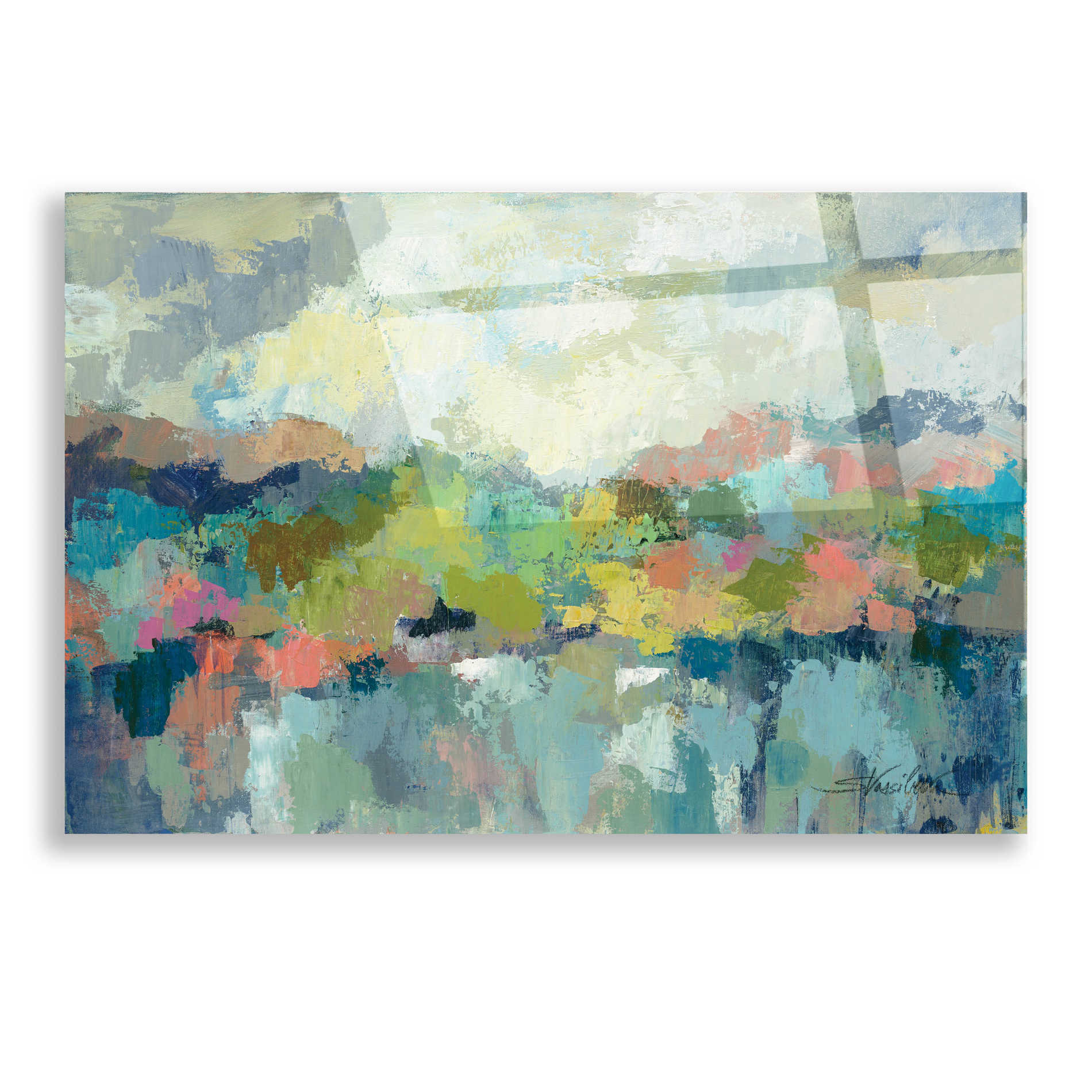 Epic Art 'Abstract Lakeside' by Silvia Vassileva, Acrylic Glass Wall Art