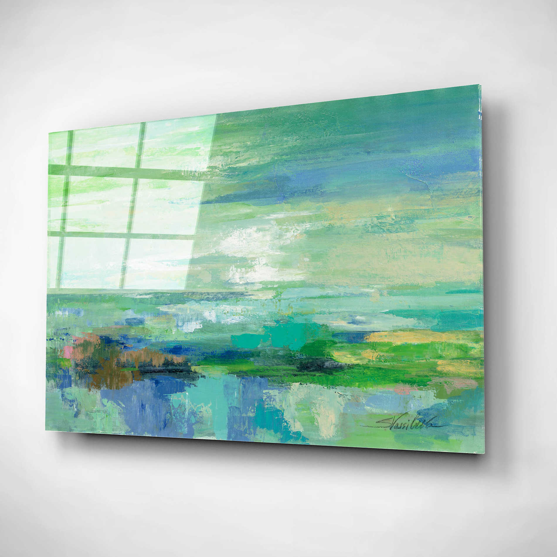 Epic Art 'Emerald Bay' by Silvia Vassileva, Acrylic Glass Wall Art,24x16