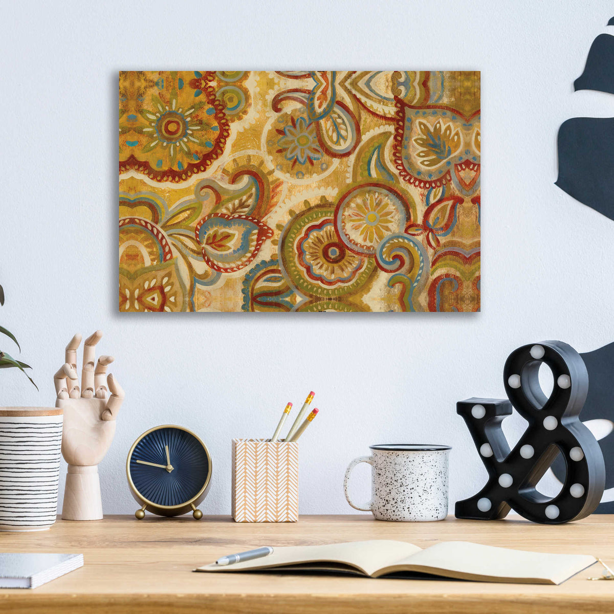 Epic Art 'Mandala and Paisley' by Silvia Vassileva, Acrylic Glass Wall Art,16x12
