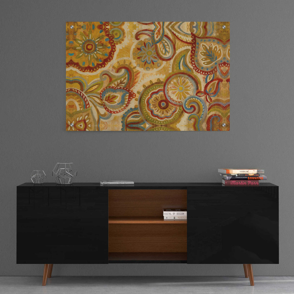 Epic Art 'Mandala and Paisley' by Silvia Vassileva, Acrylic Glass Wall Art,36x24