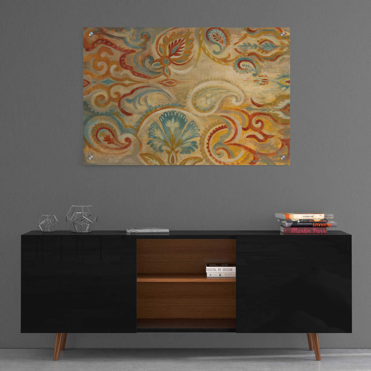Epic Art 'Antique Paisley' by Silvia Vassileva, Acrylic Glass Wall Art,36x24