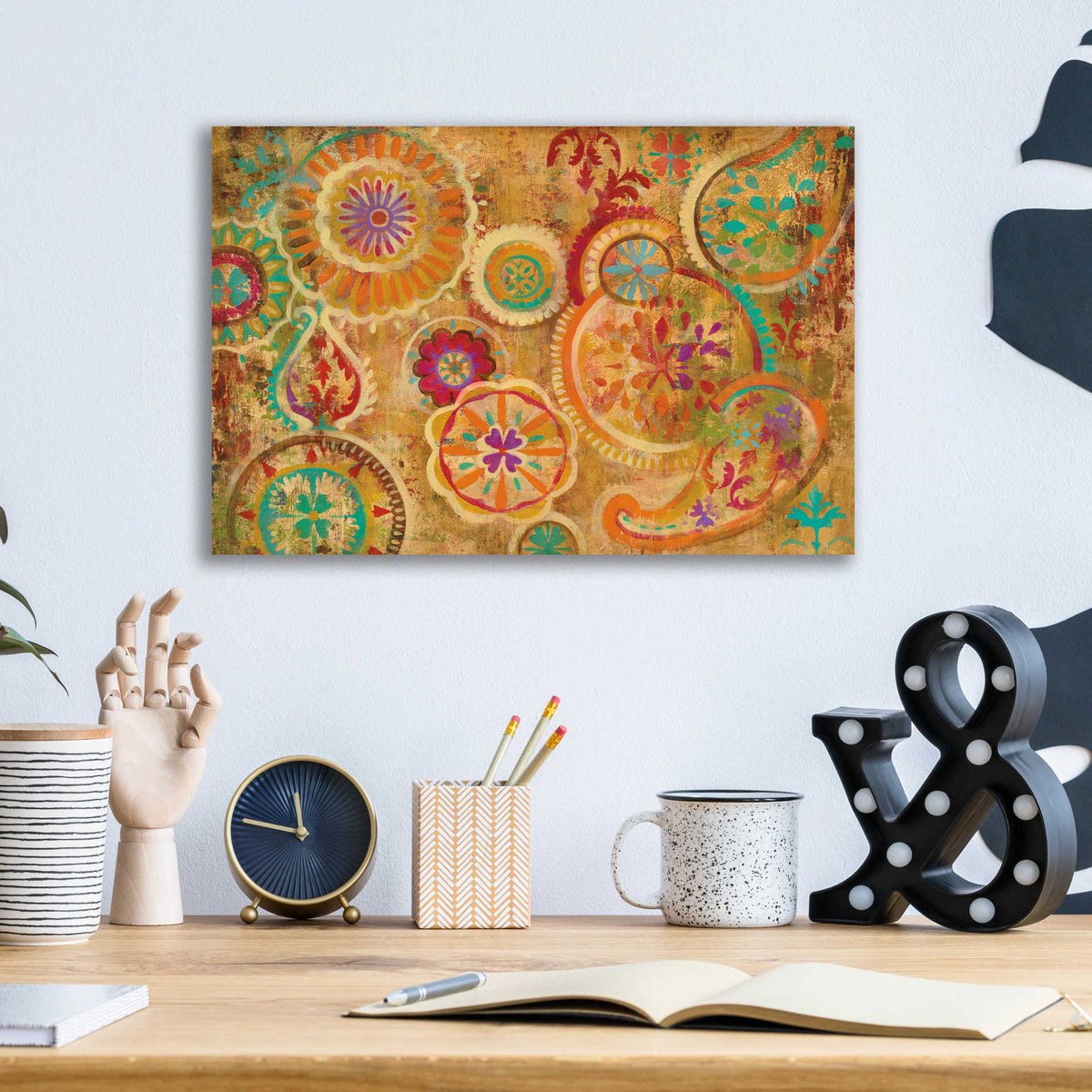 Epic Art 'Contemporary Paisley' by Silvia Vassileva, Acrylic Glass Wall Art,16x12