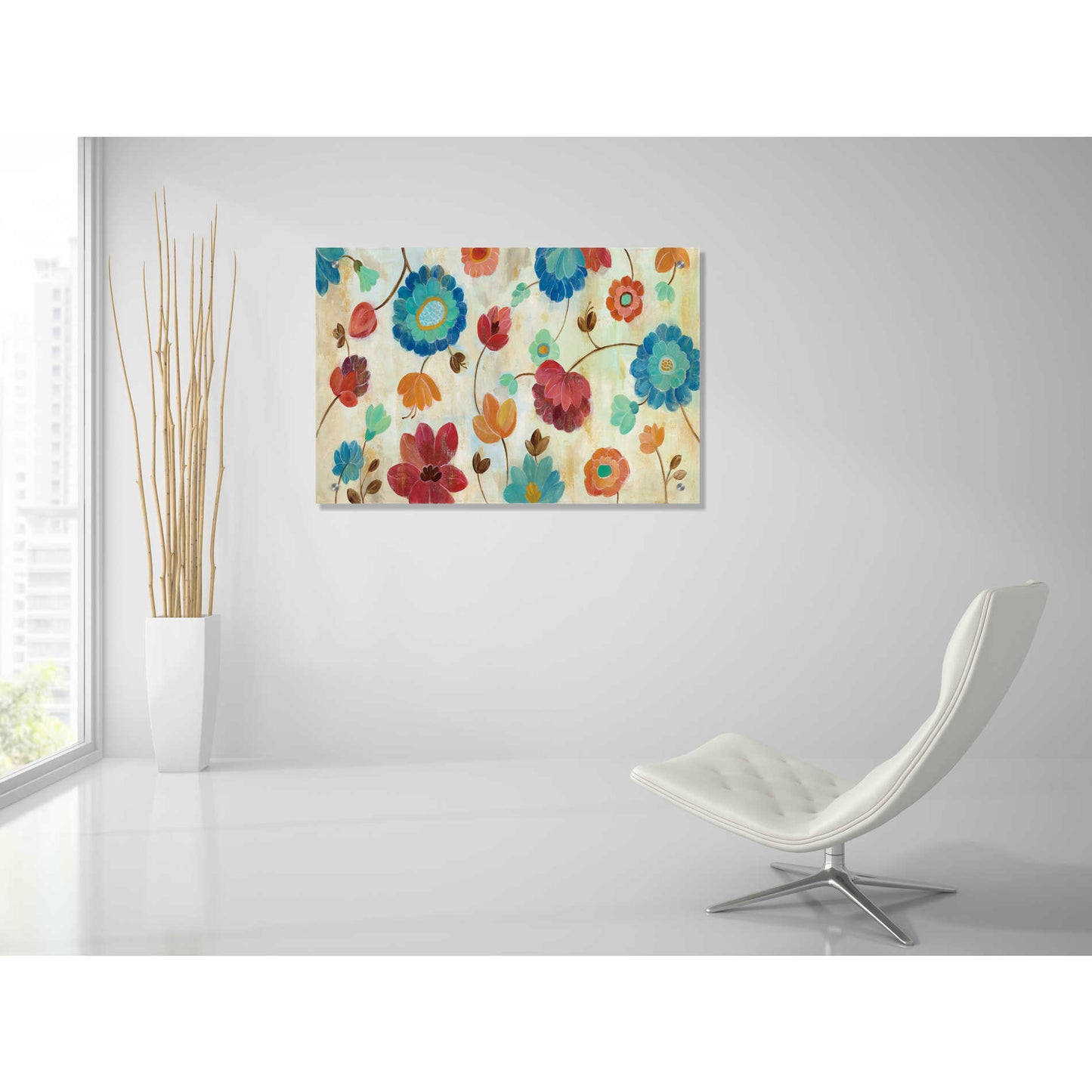 Epic Art 'Coral and Teal Garden III' by Silvia Vassileva, Acrylic Glass Wall Art,36x24