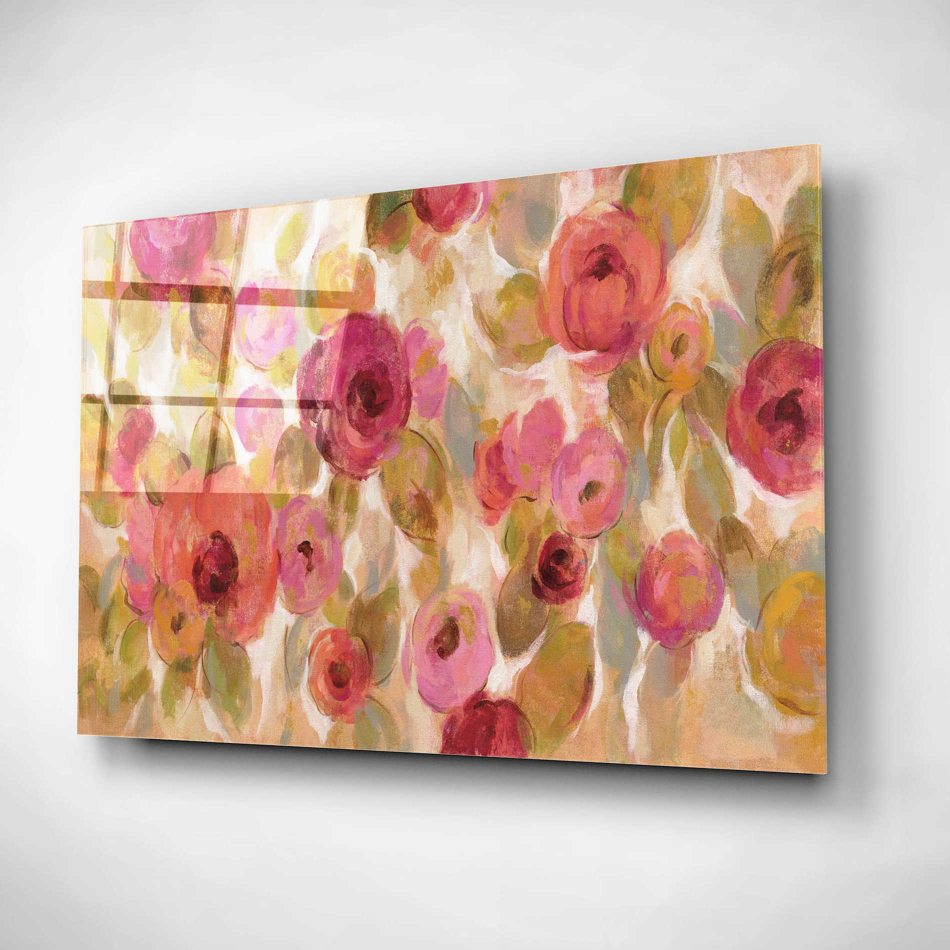 Epic Art 'Glorious Pink Floral I' by Silvia Vassileva, Acrylic Glass Wall Art,16x12