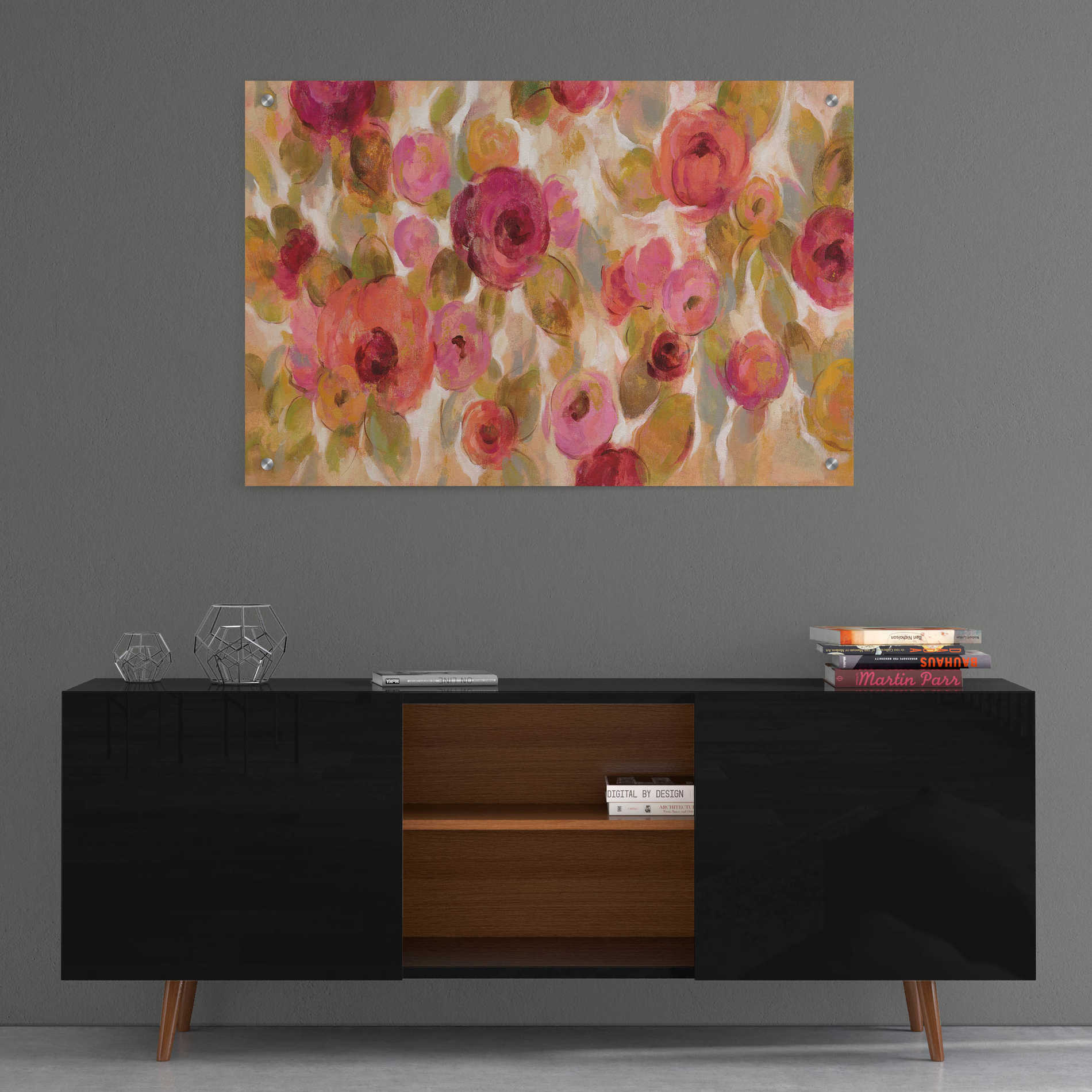 Epic Art 'Glorious Pink Floral I' by Silvia Vassileva, Acrylic Glass Wall Art,36x24