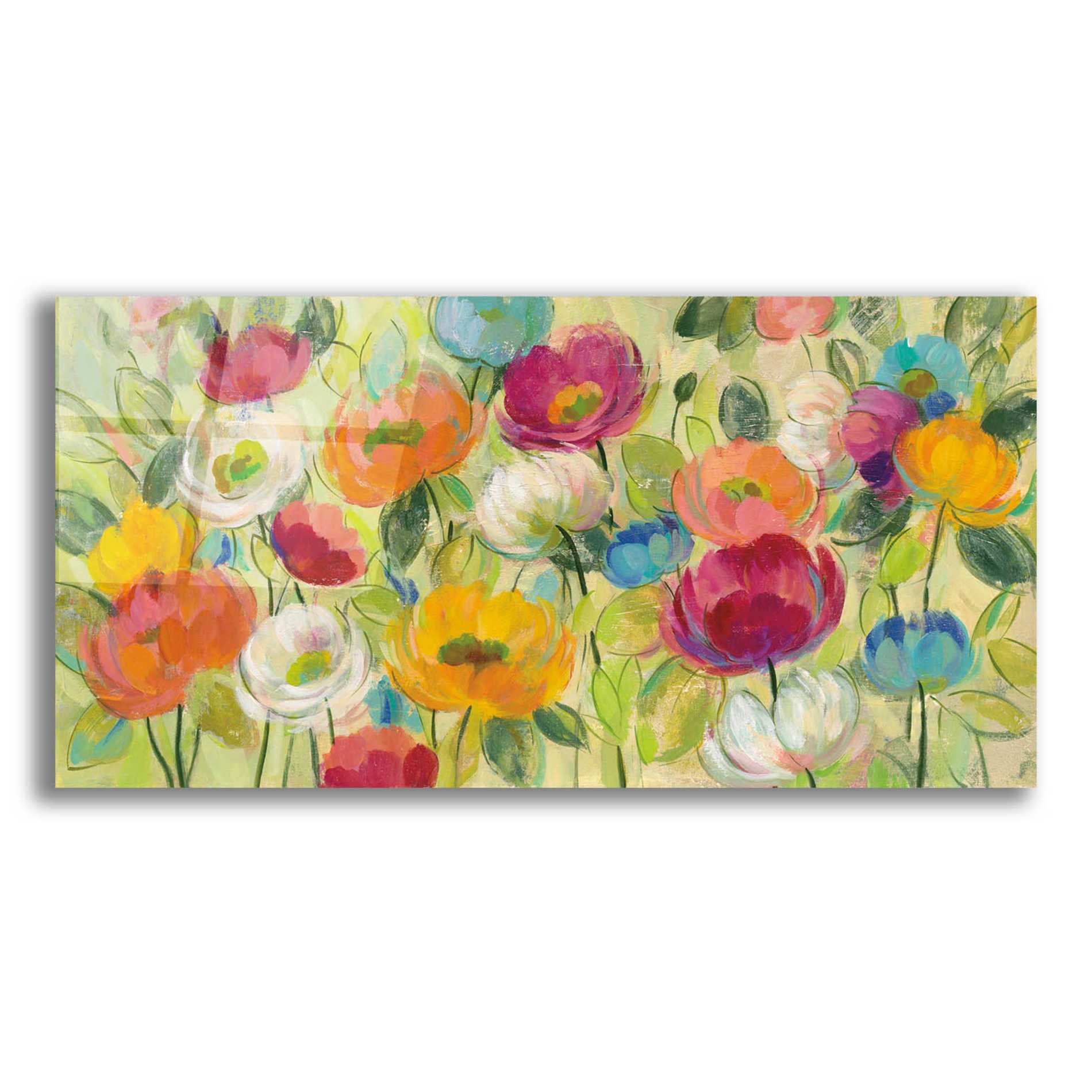 Epic Art 'Chartreuse Garden' by Silvia Vassileva, Acrylic Glass Wall Art,24x12