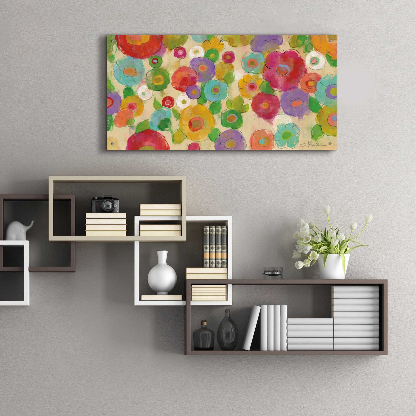 Epic Art 'Bohemian Bouquet I' by Silvia Vassileva, Acrylic Glass Wall Art,48x24