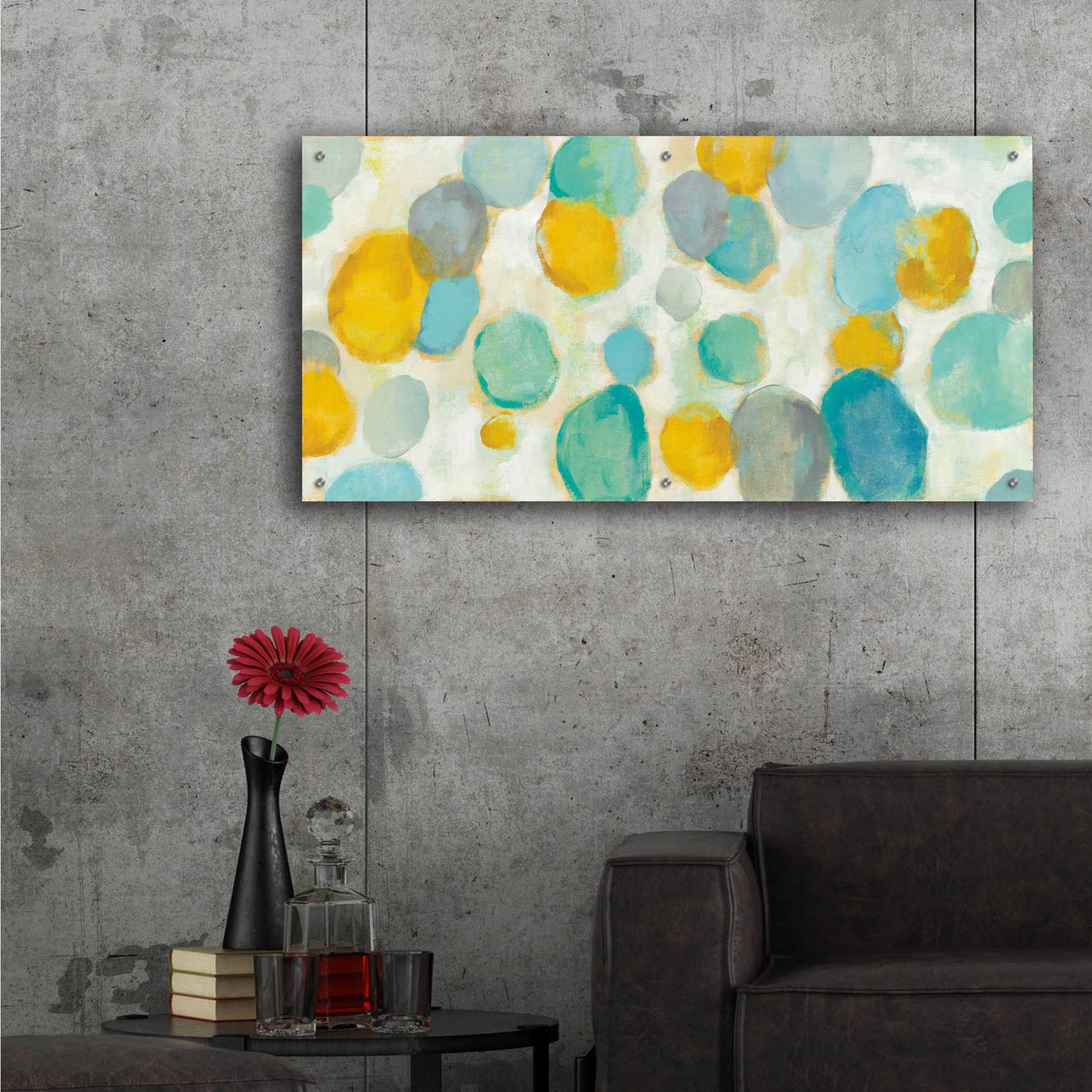 Epic Art 'Painted Pebbles' by Silvia Vassileva, Acrylic Glass Wall Art,48x24