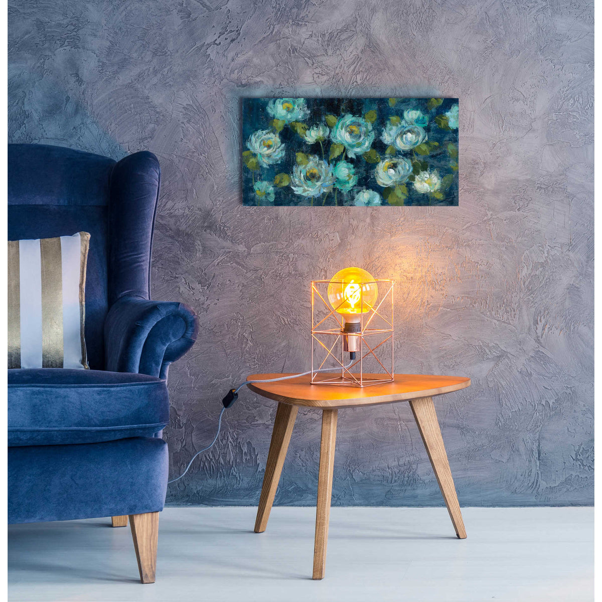 Epic Art 'Indigo Mums' by Silvia Vassileva, Acrylic Glass Wall Art,24x12