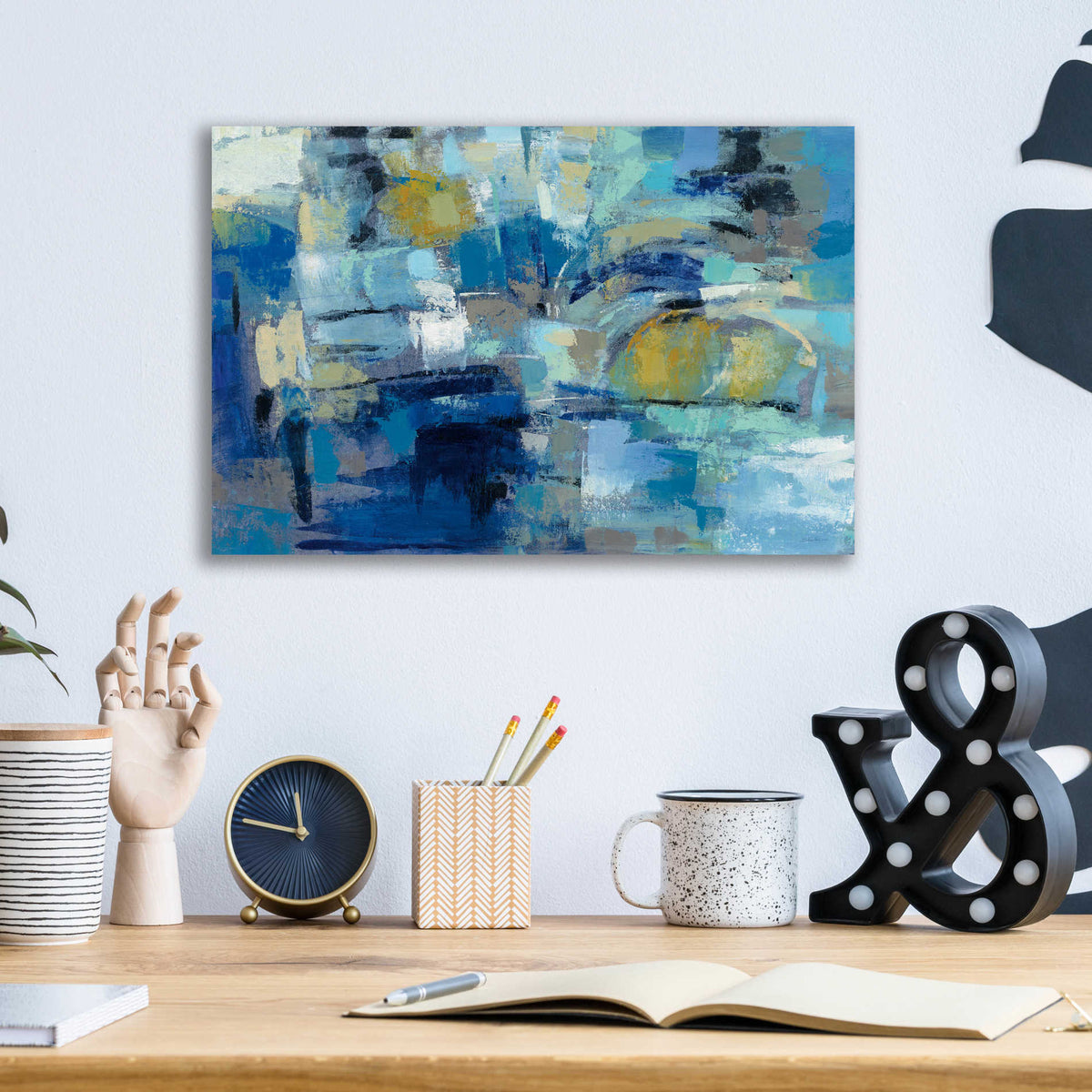 Epic Art 'Ultramarine Waves III' by Silvia Vassileva, Acrylic Glass Wall Art,16x12