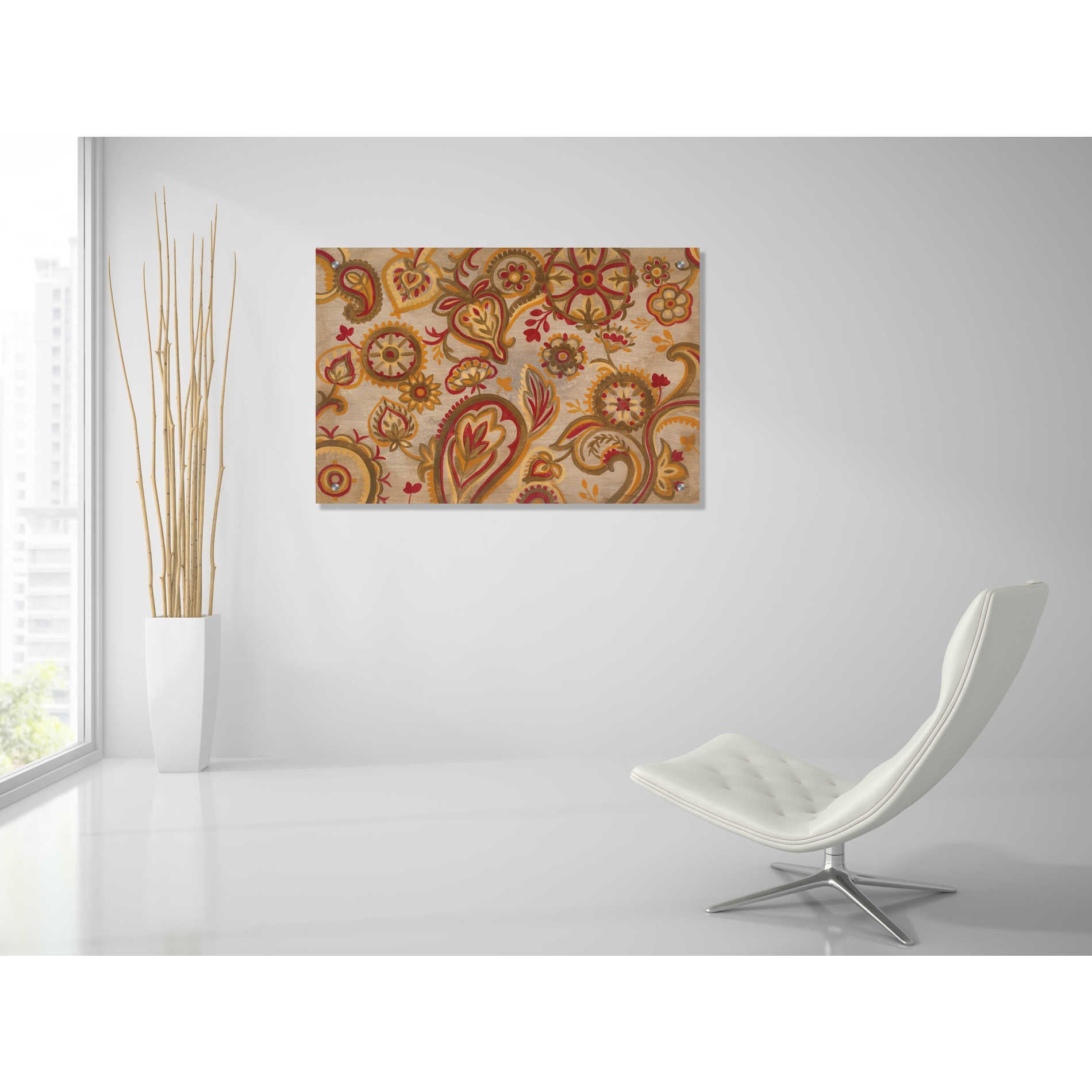 Epic Art 'Linen Paisley' by Silvia Vassileva, Acrylic Glass Wall Art,36x24